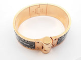 Hermès Balades Equestres 22mm Hinged Enamel Bangle Bracelet 6 Inch Fw0326oxzdu