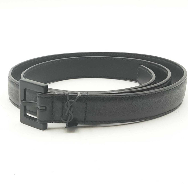 Yves Saint Laurent Cassandre Black Leather Belt Sd0225ozxdu