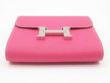 Hermes Constance Slim Rose Tyrien Pink Epsom Palladium Wallet Do0126wxzxde