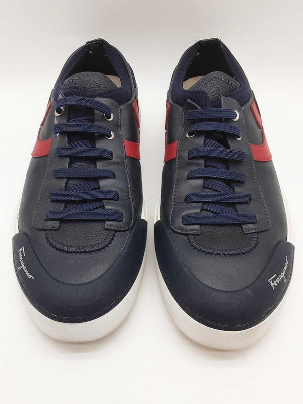 Salvatore Ferragamo Notion 2 Blue Red Leather Shoes Size F 9 M Do0525lxzde