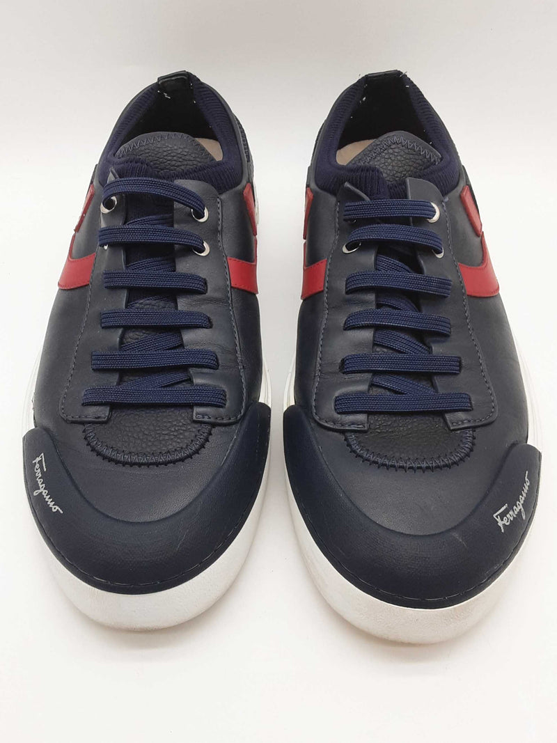 Salvatore Ferragamo Notion 2 Blue Red Leather Shoes Size F 9 M Do0525lxzde