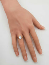 3.02 Cttw Lab-grown Diamond & 18k Yellow Gold Ring 4.1 Gram Size 5.5 Fw1225rzxdu