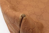 Gucci Gg Monogram Brown Leather Hobo Shoulder Bag Eb1026lrxde