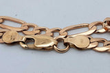 14k Yellow Gold Figaro Bracelet 6.5 Grams 7 Inch Eb0726wrxsa