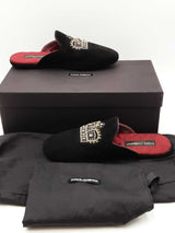 Dolce & Gabbana Marcello Black Suede Slip On Loafers Size 6.5 Eb1225lxzdu