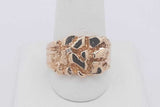 14k Yellow Gold Nugget Ring With Small Diamond 12 Grams Size 10 Eb0326orxsa