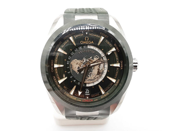 Omega 43 Seamaster Aqua Terra Green Dial Rubber Strap Steel Watch Do0725rxzxde