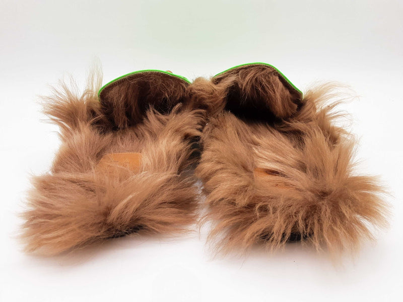 Gucci Princetown Neon Green Leather Fur Loafers Size Gucci 11 Mens Do0925oorde