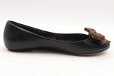 Louis Vuitton Popi Black Leather Ballet Flats Size 38.5 Eb1125lxzsa