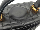 Christian Dior Caro Mini Black Leather Crossbody Vanity Case Bag Do1125exzde