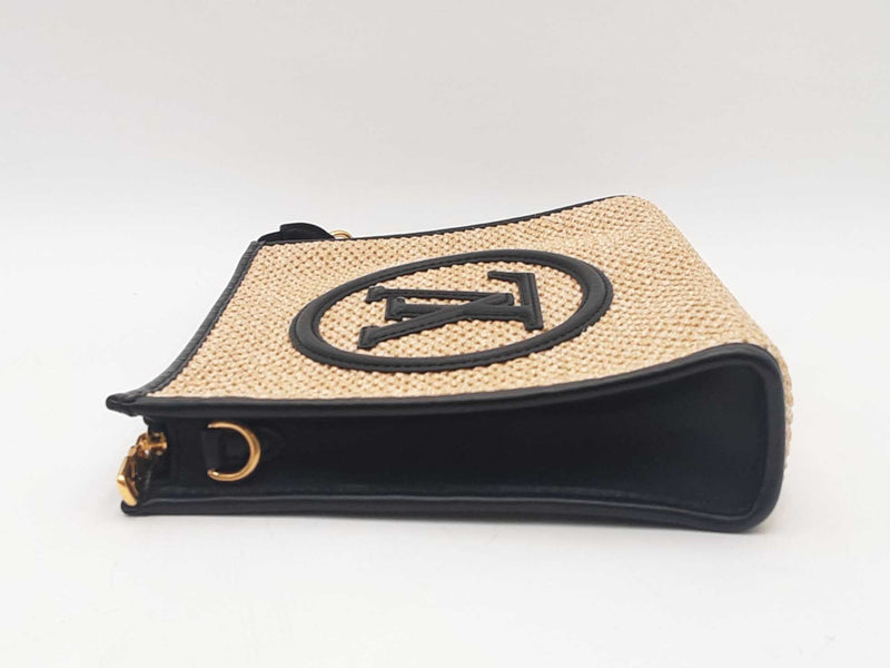 Louis Vuitton Raffia Calfskin Monogram Giant Pouch Sd0825lzxzsa