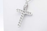 Approx. 1.02ctw Lab Grown Diamond Cross Sterling Silver Necklace 3.9g Eb1124llwdu