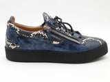 Giuseppe Zanotti Frankie Low Top Blue Snakes Shoes Size 43 Aa0326ezsa