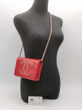 Chanel Patent Strass Cc Wallet On Chain Red Aa1026rzxsa