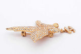 Chanel Rhinestone Eagle Brooch With Cc Logo Charm 10.1 Grams Eb0826oxzsa