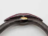 Rubies Gunmetal Plated 14k Yellow Gold 7.1g Lips Mesh Bracelet Do1225cxzde