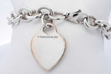 Tiffany & Co. 925 Sterling Silver Heart Tag Bracelet 28.9 Grams 7 In Eb1025lxzdu