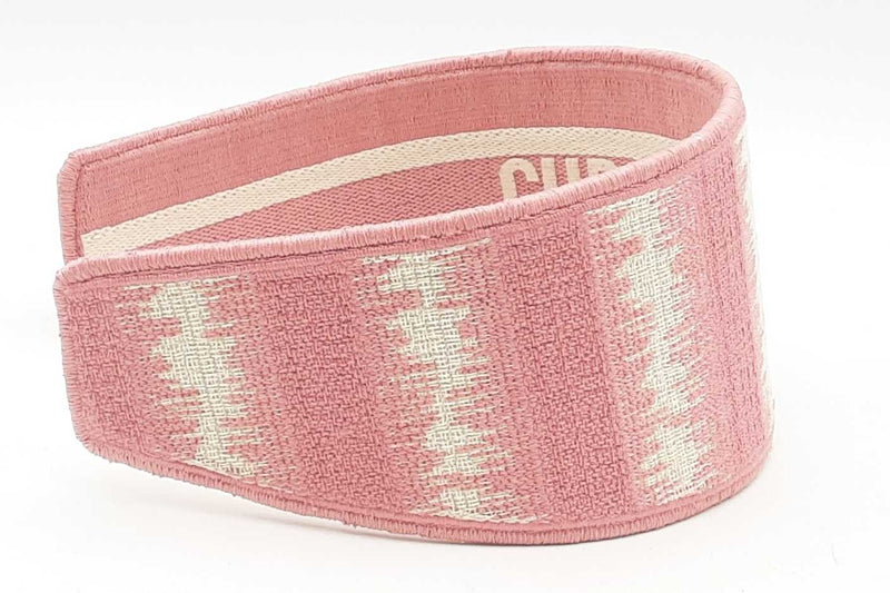 Christian Dior Pink &White Stripe Headband Eb0424lxzsa