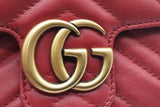 Gucci Gg Marmont Mini Matelasse Quilted Red Leather Crossbody Eb1025wxzde
