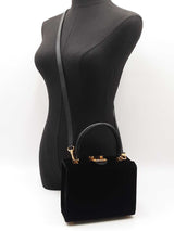 Fendi Push-lock Box Satchel In Black Velvet Fw0926cxzdu
