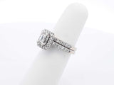 1.58 Cttw Diamond & 14k White Gold Bridal Set 6.4 Grams Size 5.5 Fw1224loxzdu