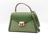 Michael Kors Whitney Medium Satchel In Fern Green Leather Fw0826wrdu