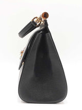 Dolce & Gabbana Sicily Satchel In Black Iguana-embossed Leather Fw1225rrzdu