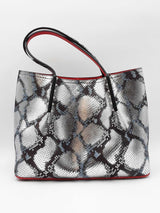 Christian Louboutin Metallic Python Embossed Leather Cabarock Tote Eb0326prxdu