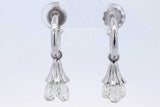 2.7cttw Briolette Diamond Drop Earrings In 14k White Gold 6 Grams Eb0526oxxzde