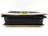 Chanel Fluo Boy Bag Black Neon Yellow Quilted Canvas Shoulder Bag Do0525oxzxde
