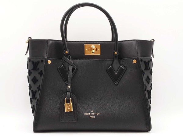 Louis Vuitton On My Side Mm Black Leather Tote Bag Fw0525lczxdu