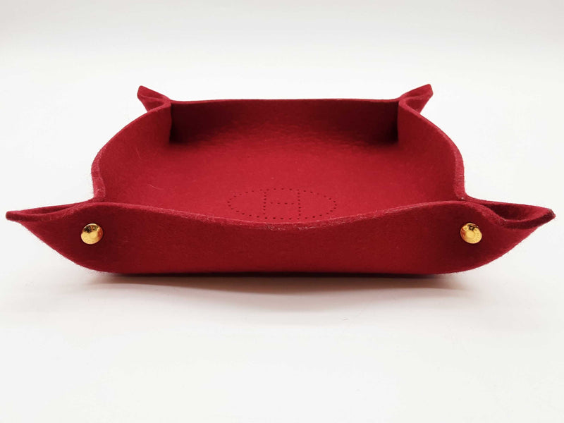Hermes Mises Et Ralances H Evelyn Red Felt Snap Tray Collectible Do1025lrxde