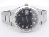 Rolex Datejust 41mm Stainless Steel Watch 18k White Gold Bezel Aa0226ezxzsa