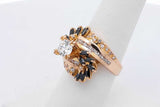 1.23cttw Diamond & Blue Gemstone Ring 18k Yellow Gold 8.2g Size 7 Eb0626llwxsa