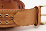 Louis Vuitton Vachetta Leather Studded Belt Size 90/36 Eb0526oxzsa