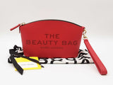 Marc Jacobs The Beauty Bag Wristlet In True Red Pebbled Leather Fw0826wzdu