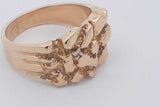 14k Yellow Gold Nugget Ring With Small Diamond 12 Grams Size 10 Eb0326orxsa