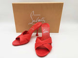 Christian Louboutin Nicol Is Back Red Satin Heels Size Eu 36.5 Do0525lxzde
