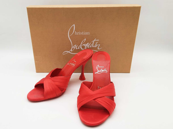 Christian Louboutin Nicol Is Back Red Satin Heels Size Eu 36.5 Do0525lxzde