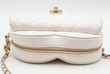 Chanel Cc In Love Heart Quilted White Leather Crossbody Bag Eb0926orxzde