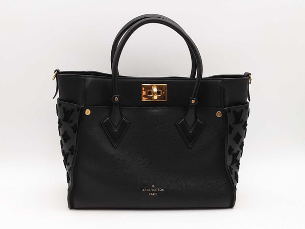 Louis Vuitton Black Calfskin Leather On My Side Mm Tote Bag Sd0825ozcrsa