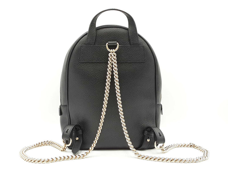 Gucci Soho Interlocking G Rucksack Black Pebbled Leather Backpack Fw0425wzxdu