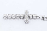 1.2cttw Diamond Cross Pendant Necklace 14k White Gold 10g 19 Inch Eb0426orxzde