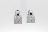 1.08cttw Diamond Omega Back Stud Earrings 18k White Gold 14 Grams Eb1026loxzsa