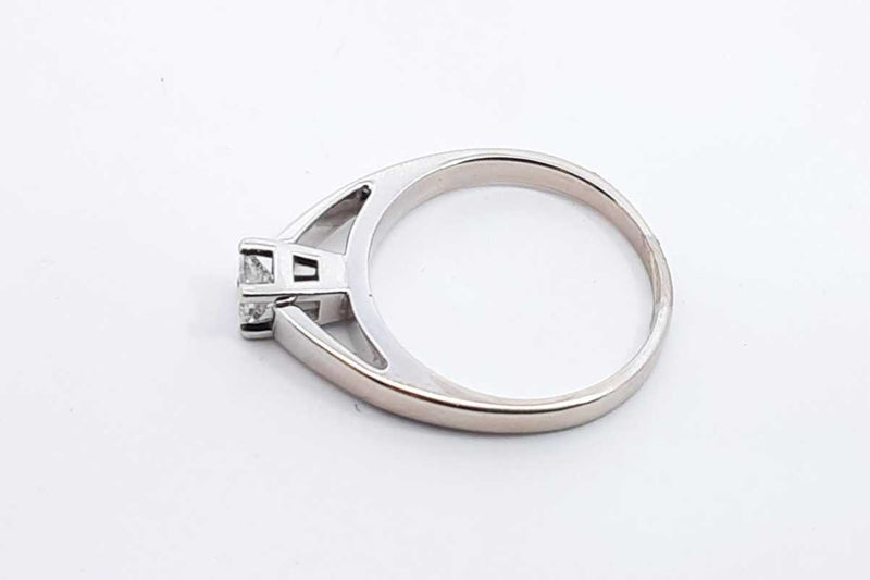 Approx. 0.05ctw Princess Cut Diamond Ring 14k White Gold 2.9g Size 6 Eb1024exsa