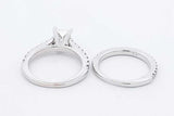 1.09cttw Diamond Wedding Set In 14k White Gold 5.9 Grams Size 4.5 Eb0826ixzdu