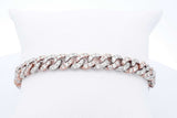 4.32cttw Diamond Cuban Link Bracelet 14k Two Tone Gold 33.5g 7.5 In Eb0826oxxzde