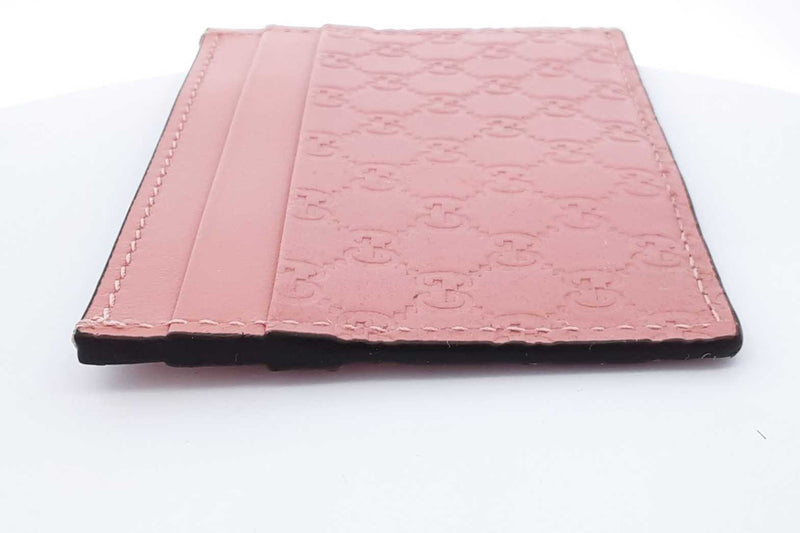 Gucci Microguccissima Pink Leather Card Case Wallet Eb0524exdu