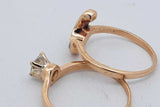 0.66cttw Diamond Wedding Set In 14k Yellow Gold 4.9 Grams Size 7.5 Eb0626rrxsa
