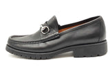 Gucci Horsebit Black Leather Lug Sole Loafers Size 10.5 Eb0325pxzdu